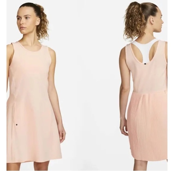 Nike Sleeveless Dri-FIT Ace Golf Dress M Dh2437 800 Light Pink Gym Workout Golf - Picture 1 of 16